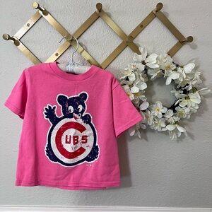 3T Cubs Girls Kids Pink T-Shirt